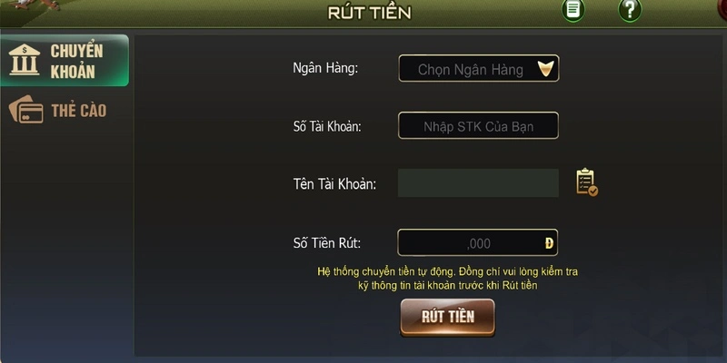 Cách rút tiền B52 Play thành công