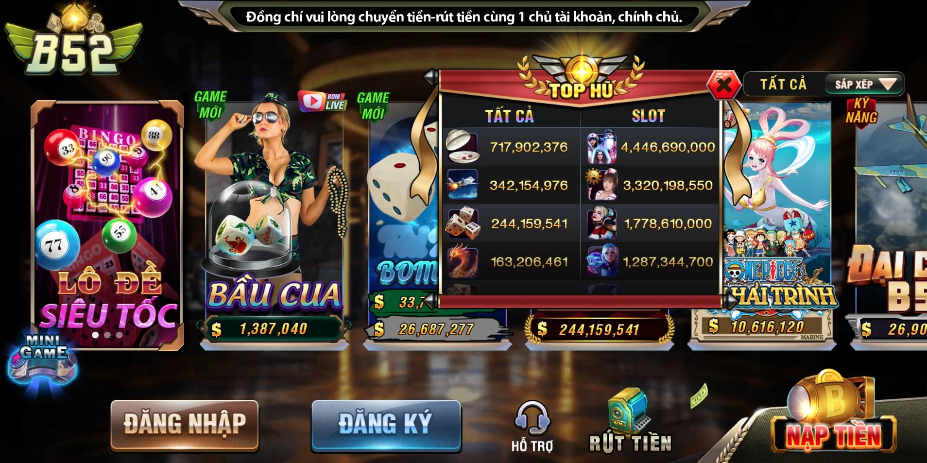 Một số câu hỏi về giao dịch rút tiền B52 Club