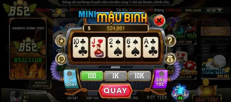 Giới thiệu sơ lược về trò chơi bài Mậu Binh B52 Club